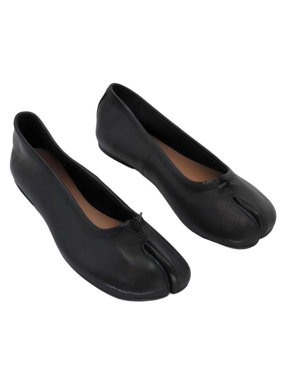 Steve Madden Calico Black Leather Tabi Split Toe Ballerina Flats Size 7.5M